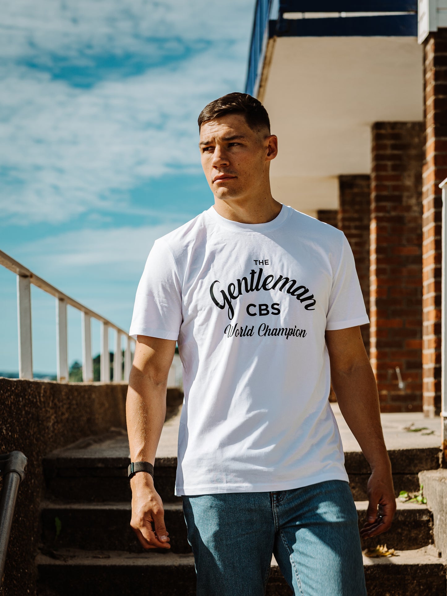 'The Gentleman' CBS Branded White Adult T-shirt